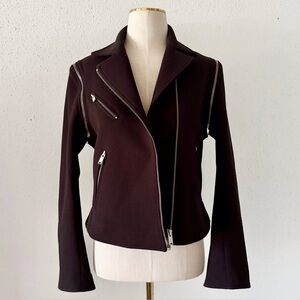ISABEL DE PEDRO Zippered Moto Jacket Vest with Removable Sleeves Women's Size 8